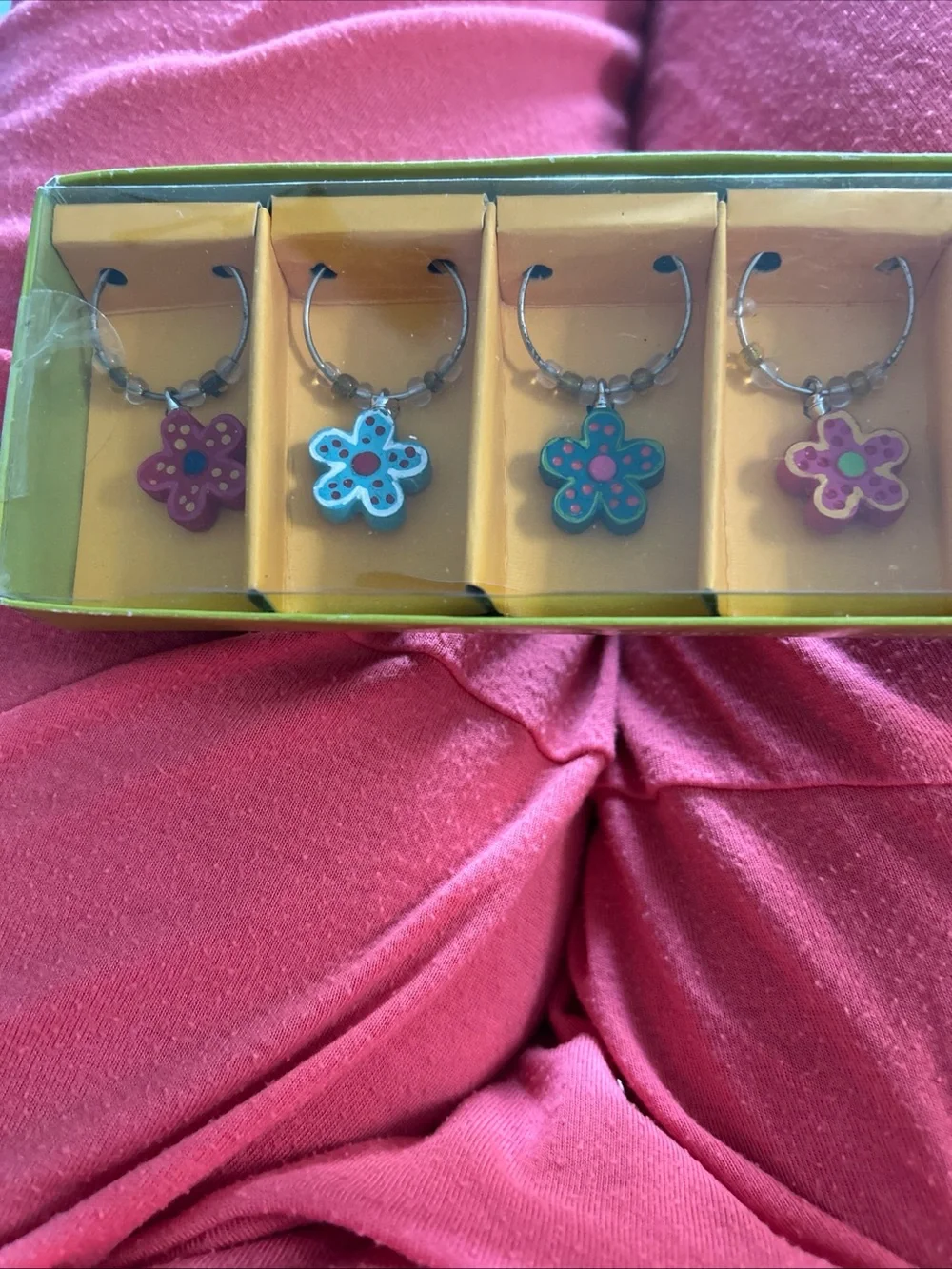 Pier 1 Multicolor Flower Wine Charms